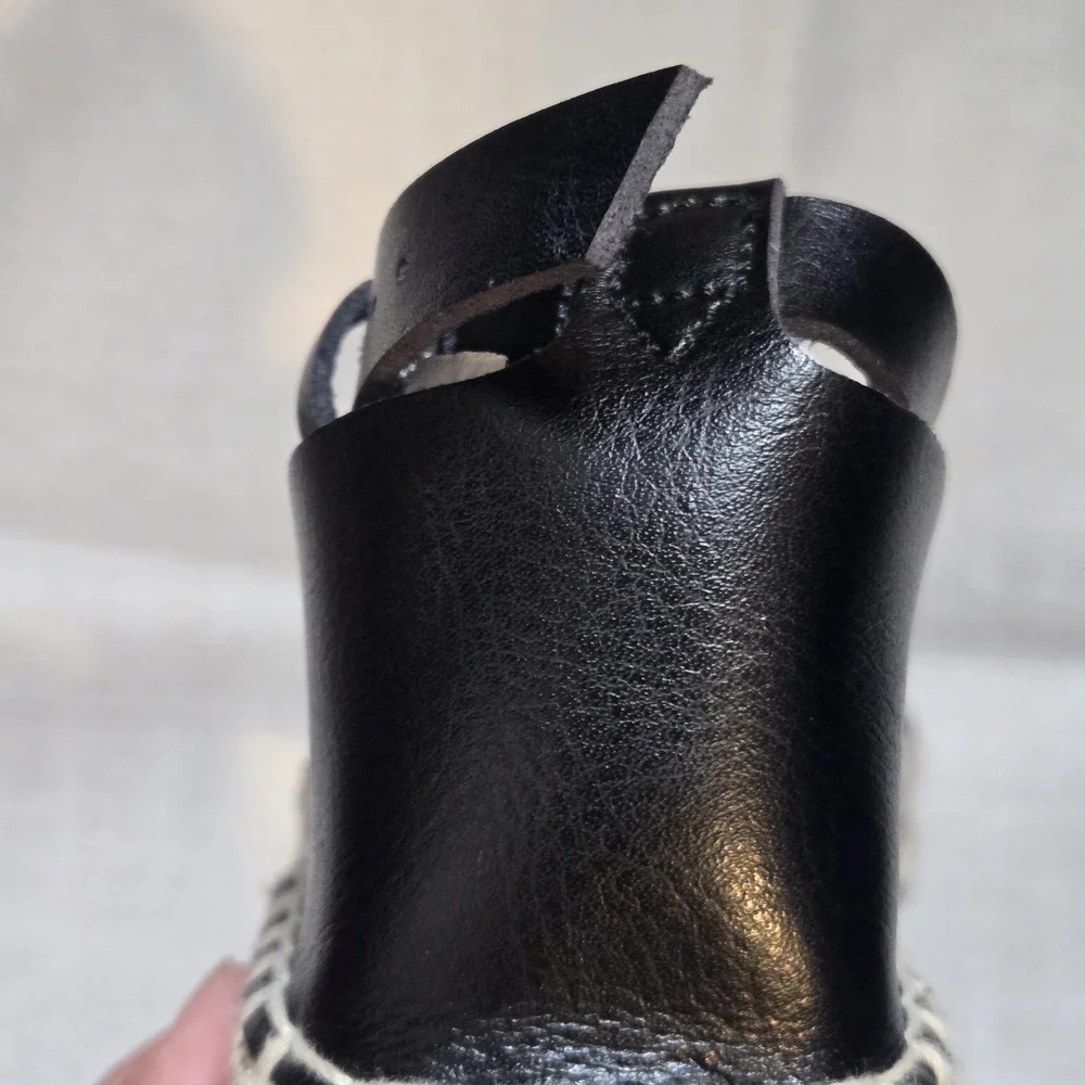 Old Navy Black Espadrille Ankle-Strap Flats Size 6
